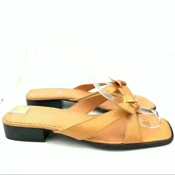 Michelle D sandals rumba 7 melon leather slides 90s Y2k - Picture 11 of 11